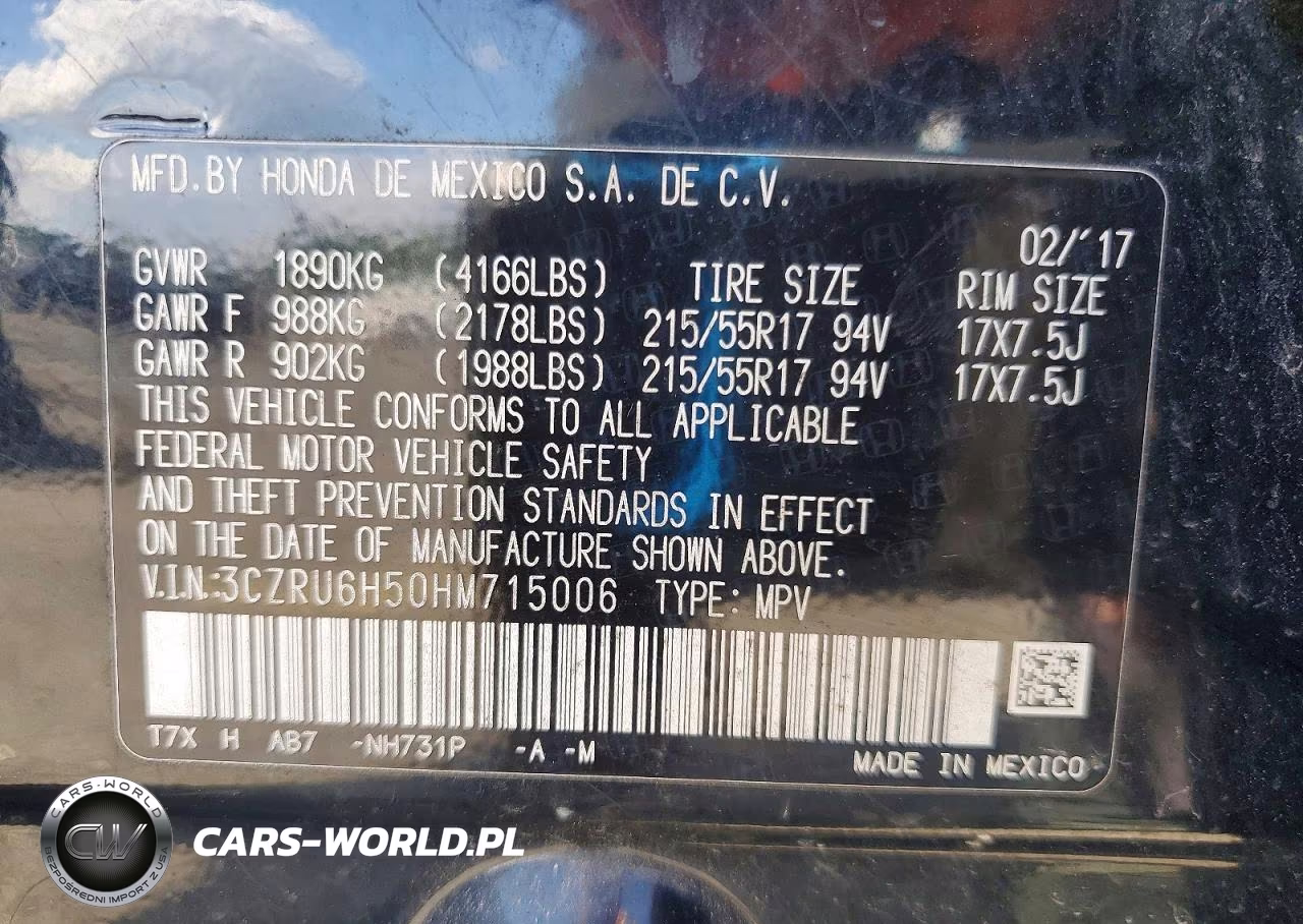 2017 Honda Hr-V Ex VIN:3CZRU6H50HM715006 - 13