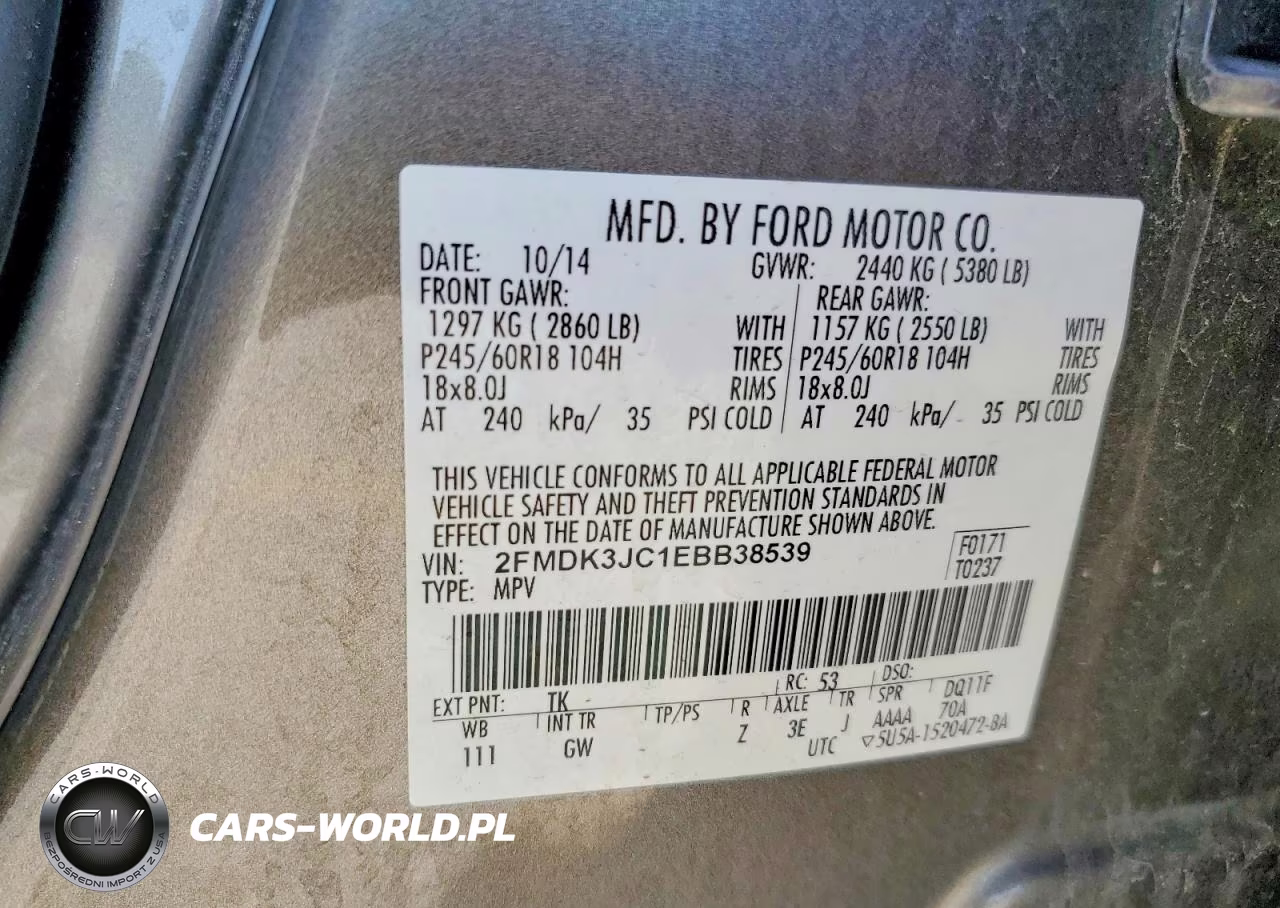 2014 Ford Edge Sel VIN:2FMDK3JC1EBB38539 - 12