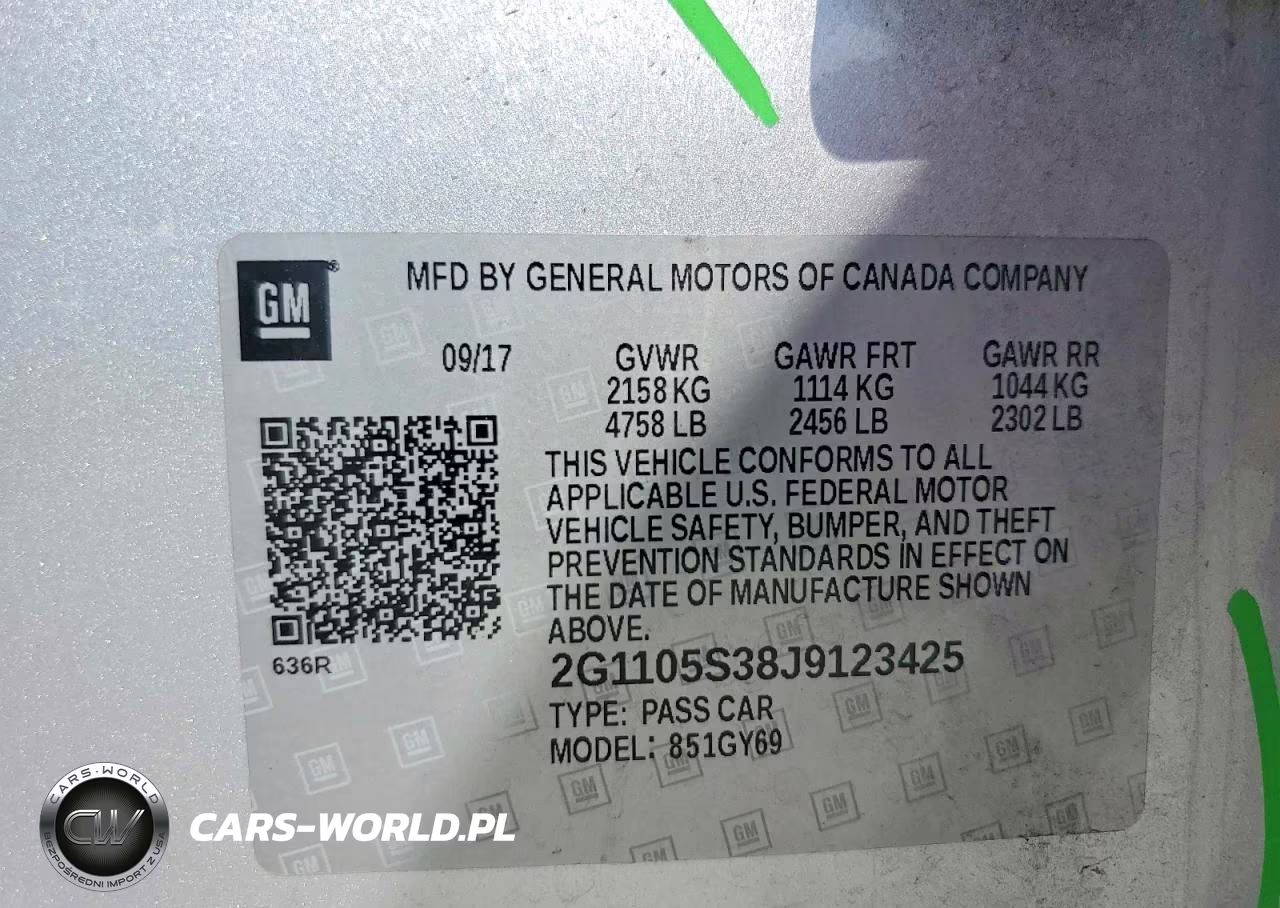 2018 Chevrolet Impala Lt VIN:2G1105S38J9123425 - 12