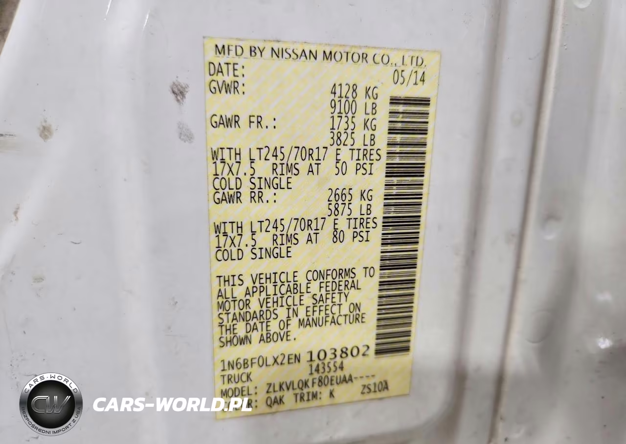 2014 Nissan Nv 2500 VIN:1N6BF0LX2EN103802 - 13