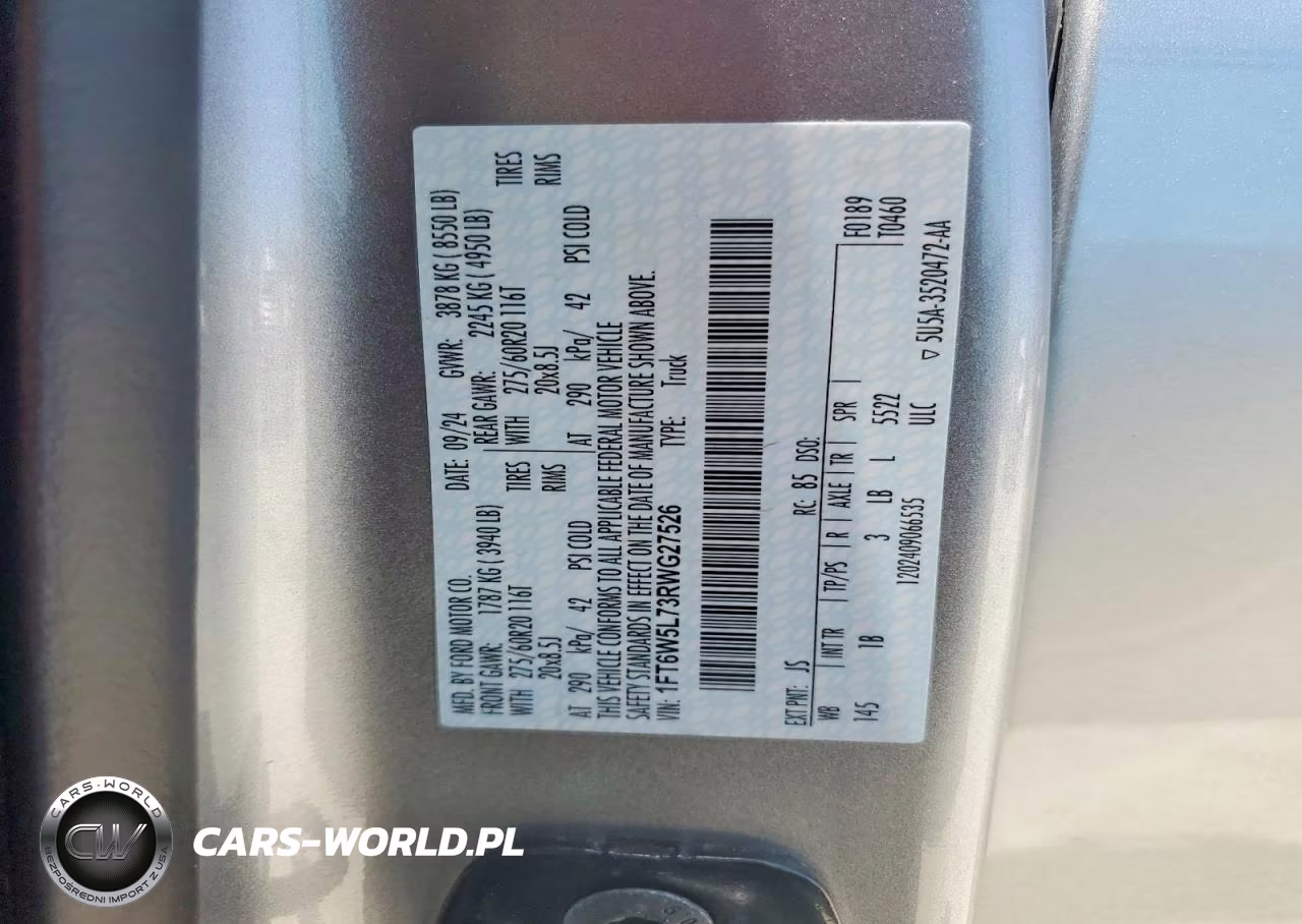 2024 Ford F150 Lightning Lariat VIN:1FT6W5L73RWG27526 - 13