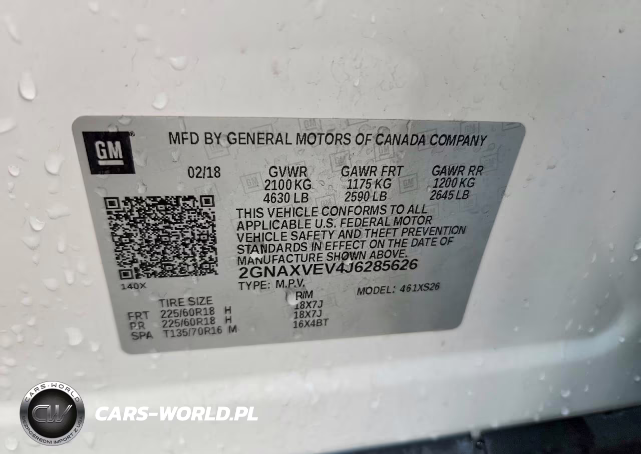 2018 Chevrolet Equinox Premier VIN:2GNAXVEV4J6285626 - 14