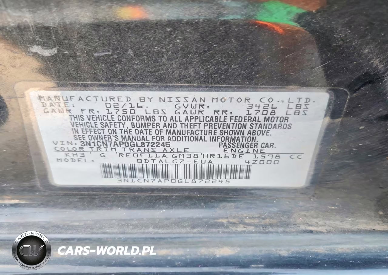 2016 Nissan Versa 1.6 Sl VIN:3N1CN7AP0GL872245 - 12