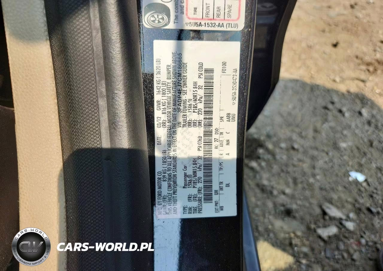 2012 Ford Fiesta Se VIN:3FADP4EJ7CM186665 - 12