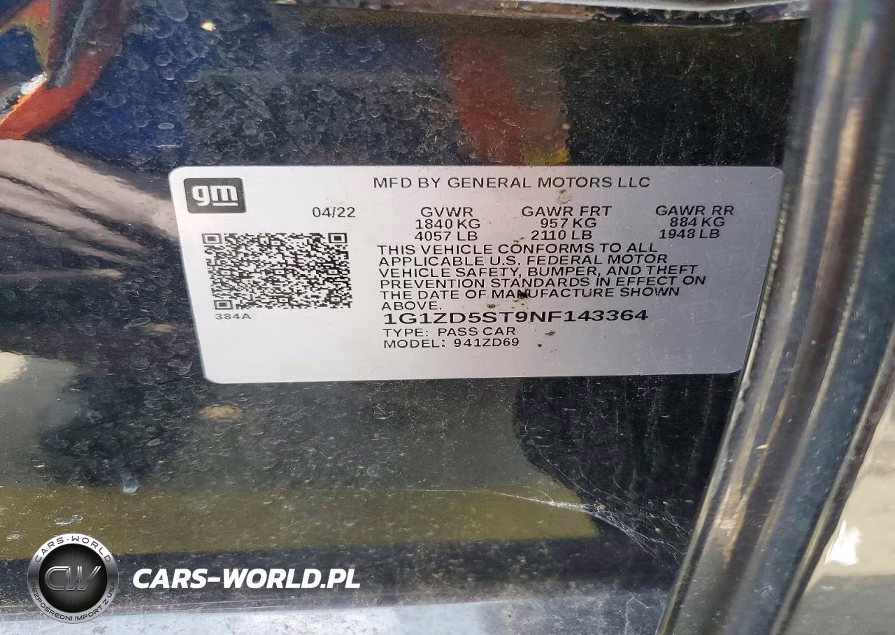 2022 Chevrolet Malibu Lt VIN:1G1ZD5ST9NF143364 - 13