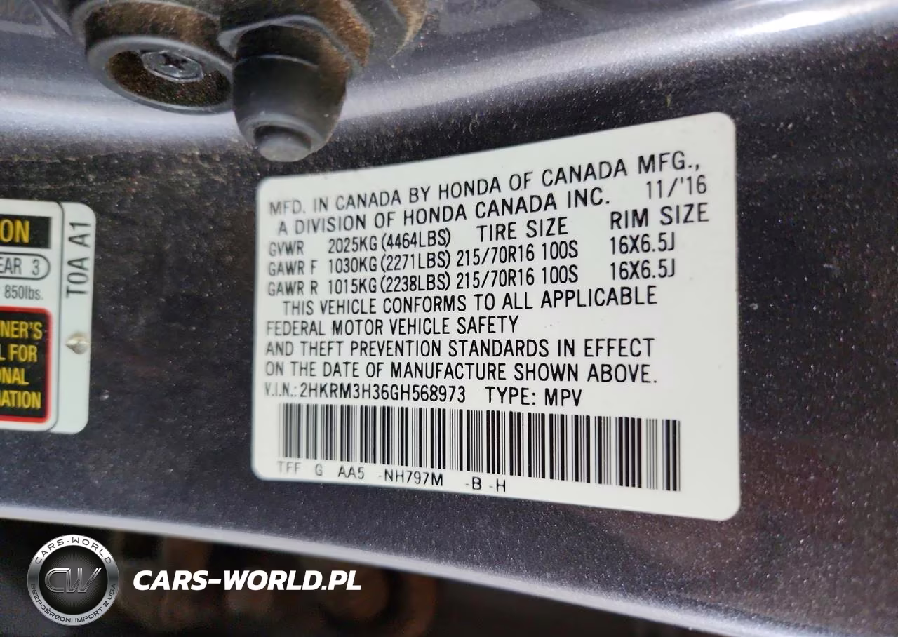 2016 Honda Cr-V Lx VIN:2HKRM3H36GH568973 - 13