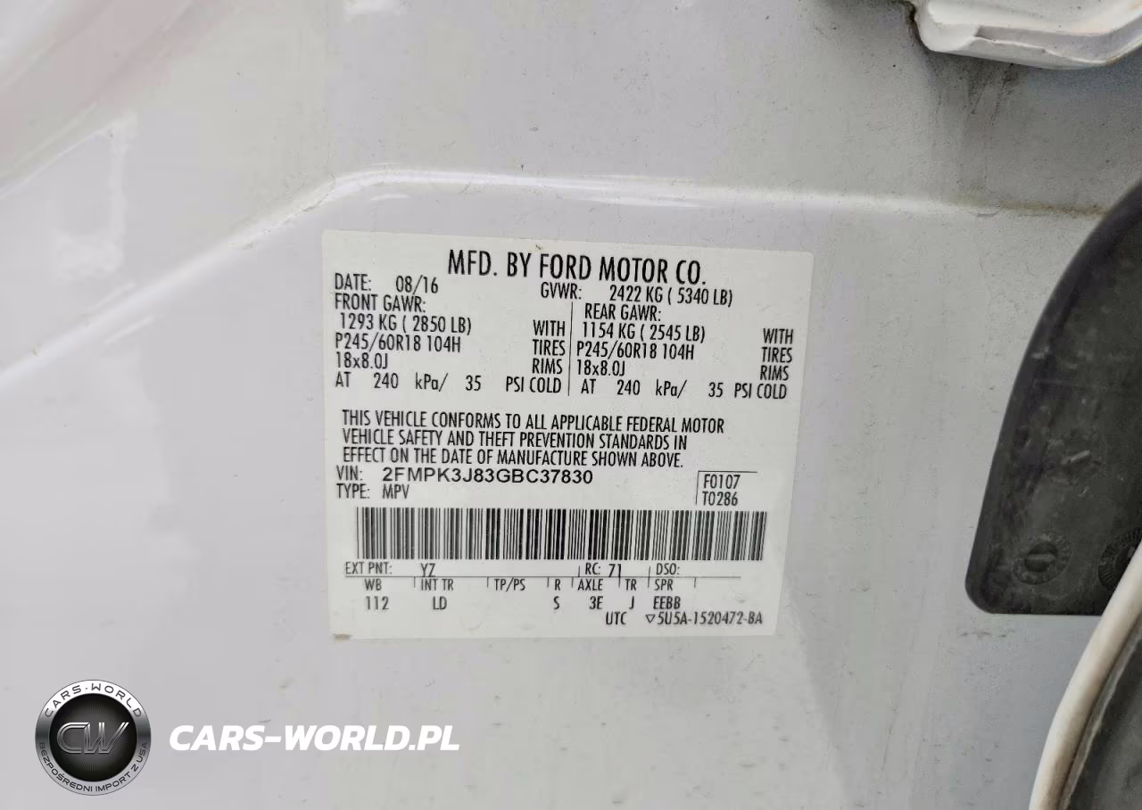 2016 Ford Edge Sel VIN:2FMPK3J83GBC37830 - 14