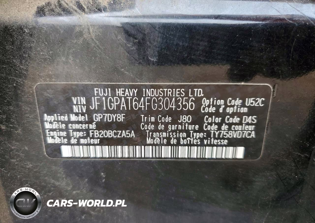 2015 Subaru Impreza Sport VIN:JF1GPAT64FG304356 - 12