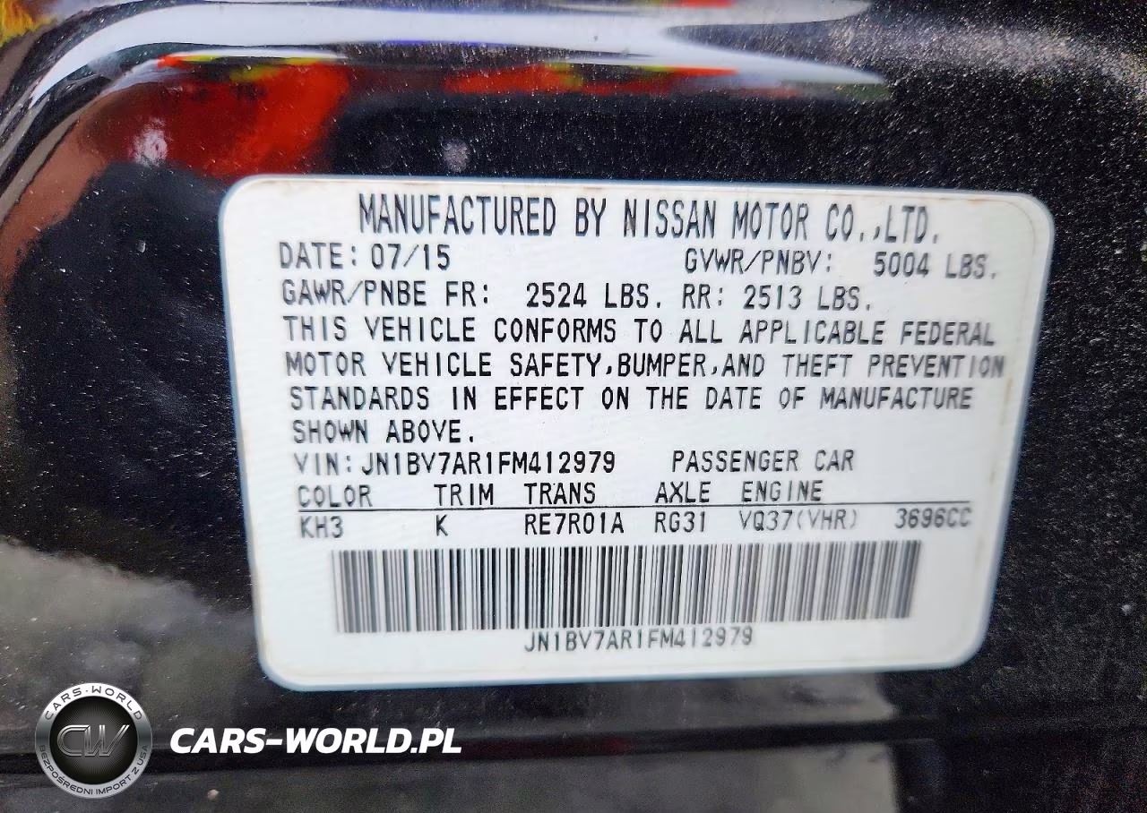 2015 Infiniti Q50 Base VIN:JN1BV7AR1FM412979 - 12