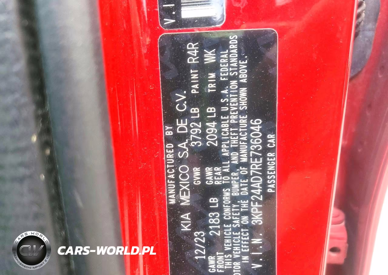2024 Kia Forte Lxs VIN:3KPF24AD7RE736046 - 12