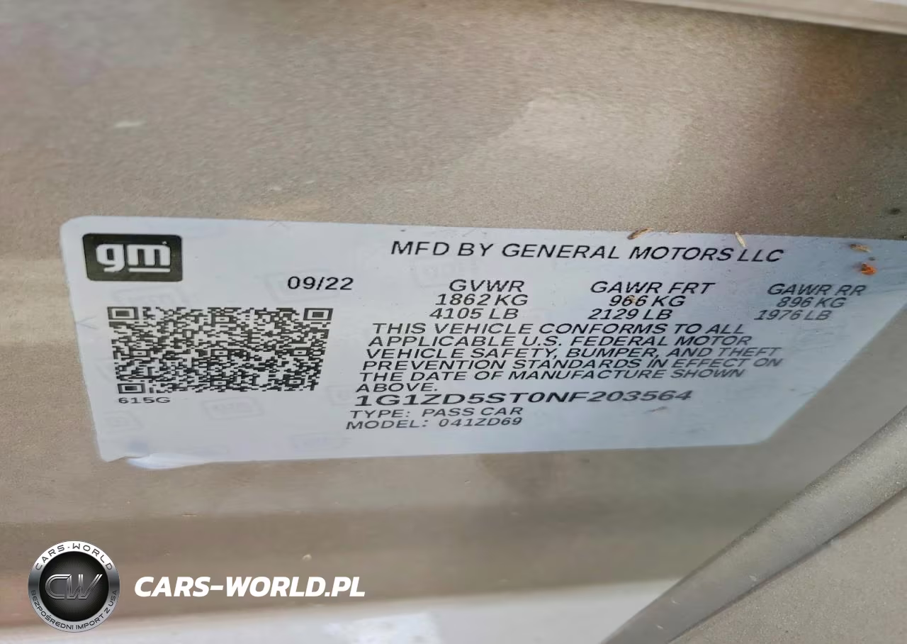 2022 Chevrolet Malibu Lt VIN:1G1ZD5ST0NF203564 - 12
