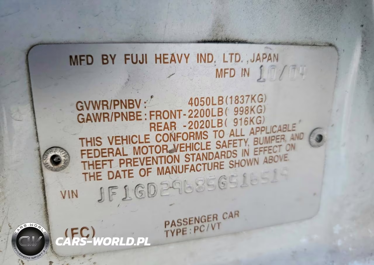 2005 Subaru Impreza Wrx VIN:JF1GD29685G516519 - 12