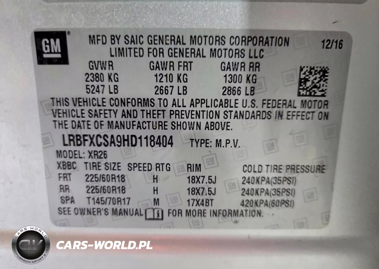 2017 Buick Envision Preferred VIN:LRBFXCSA9HD118404 - 12