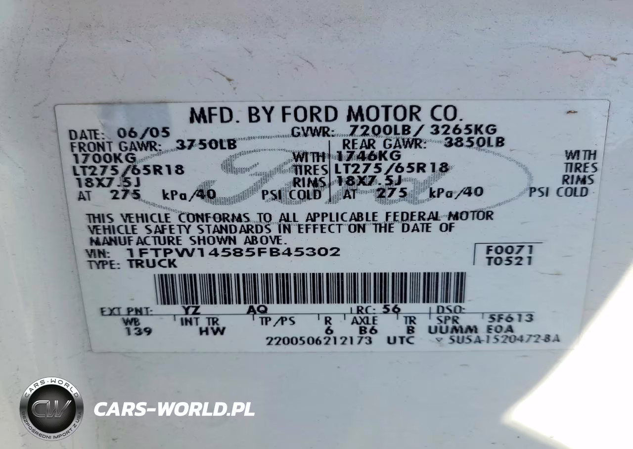 2005 Ford F150 Supercrew VIN:1FTPW14585FB45302 - 12