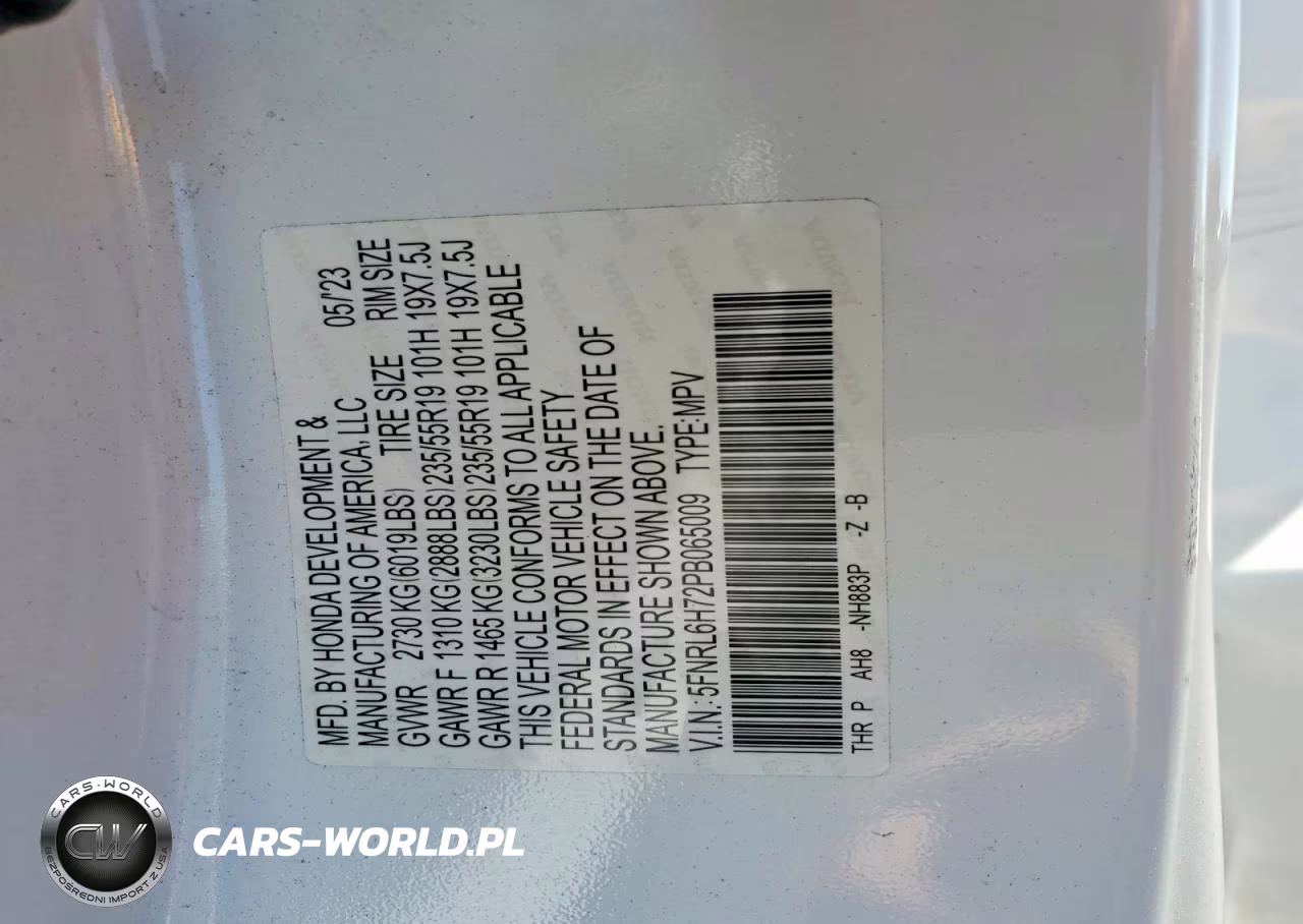 2023 Honda Odyssey Sport-L VIN:5FNRL6H72PB065009 - 12
