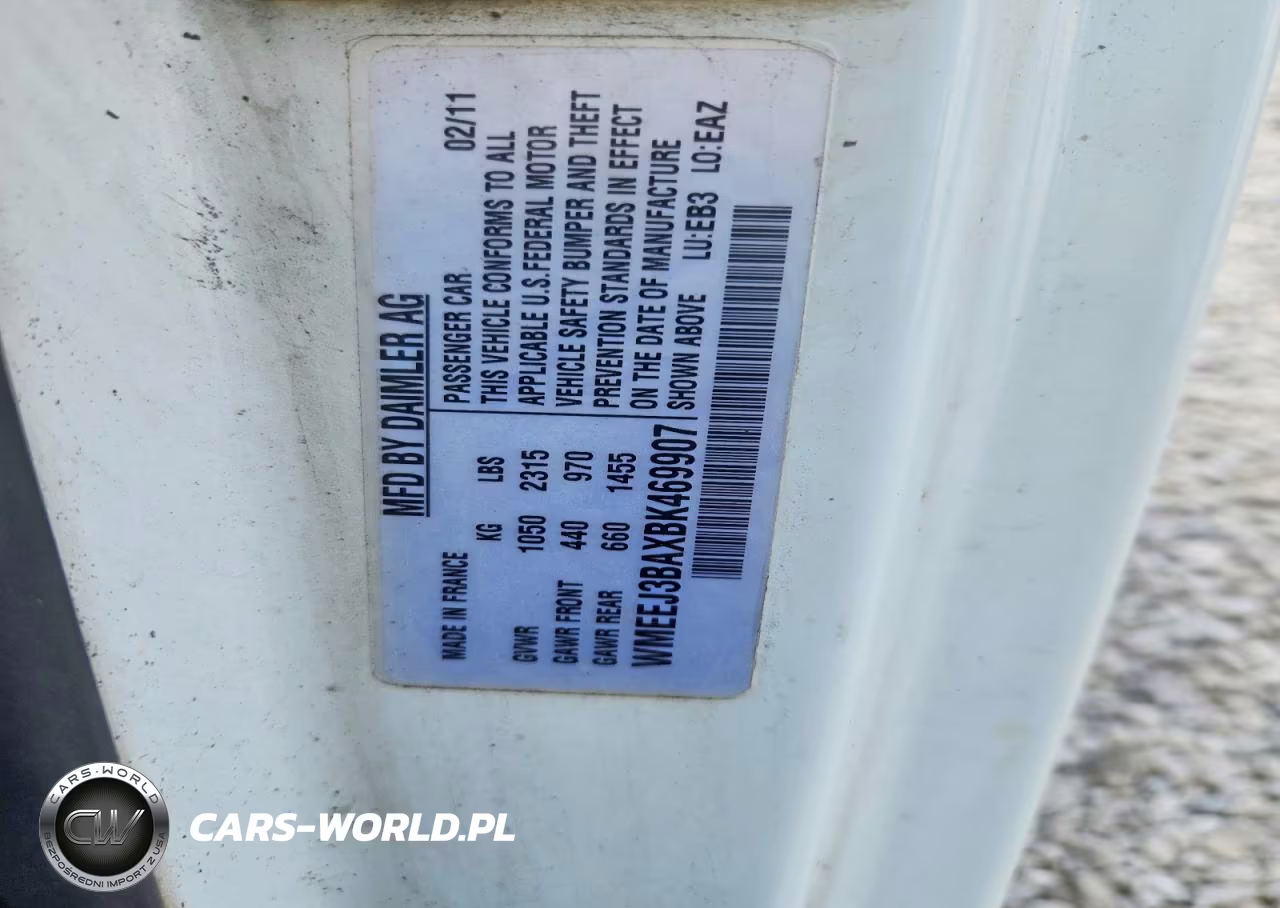 2011 Smart Fortwo Pure VIN:WMEEJ3BAXBK469907 - 13