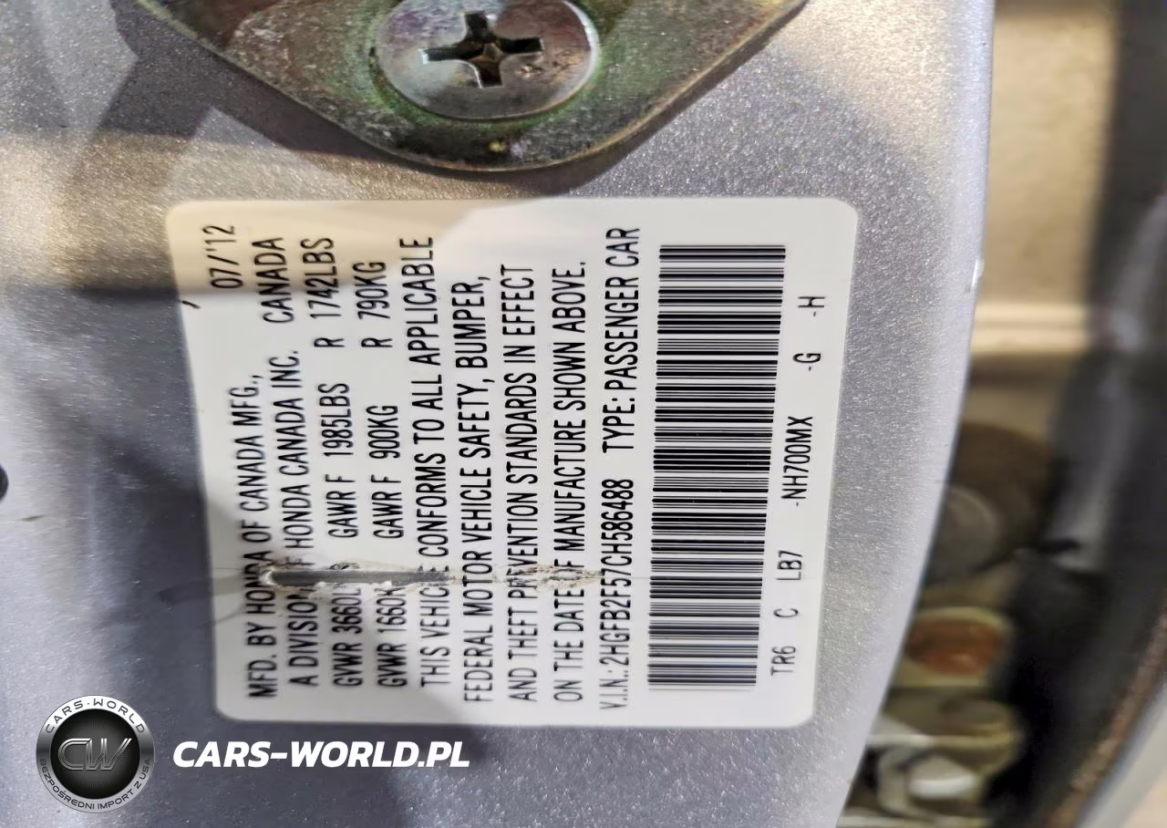 2012 Honda Civic Lx VIN:2HGFB2F57CH586488 - 13