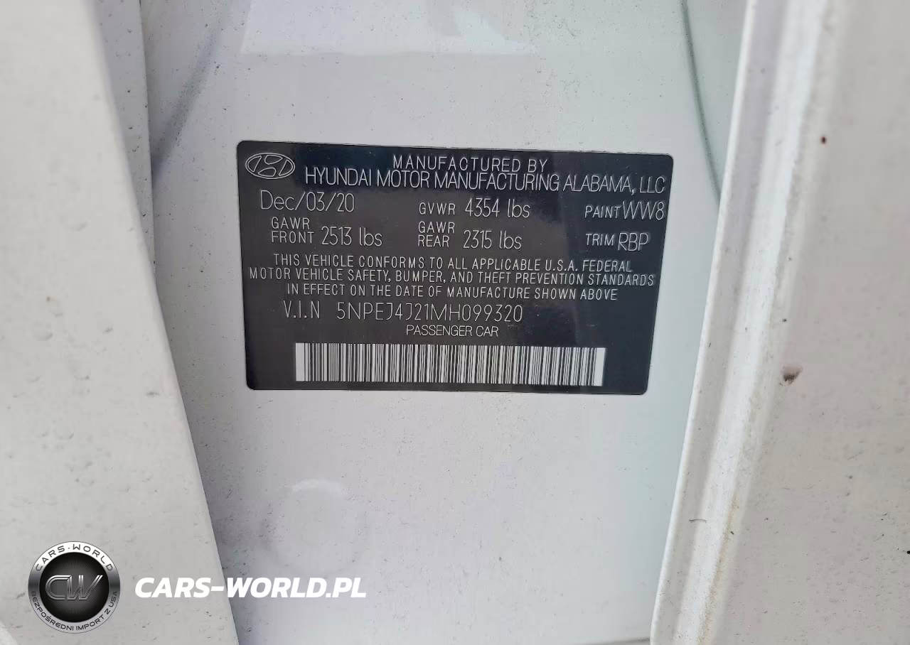 2021 Hyundai Sonata Sel Plus VIN:5NPEJ4J21MH099320 - 12