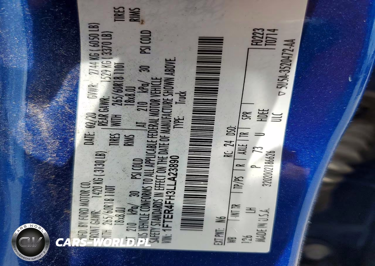 2020 Ford Ranger Xl VIN:1FTER4FH3LLA23890 - 12