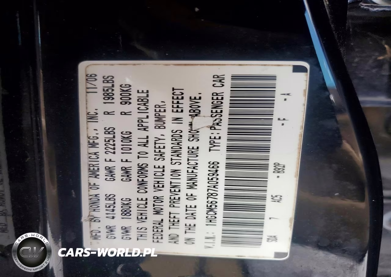 2007 Honda Accord Ex VIN:1HGCM56787A059466 - 13