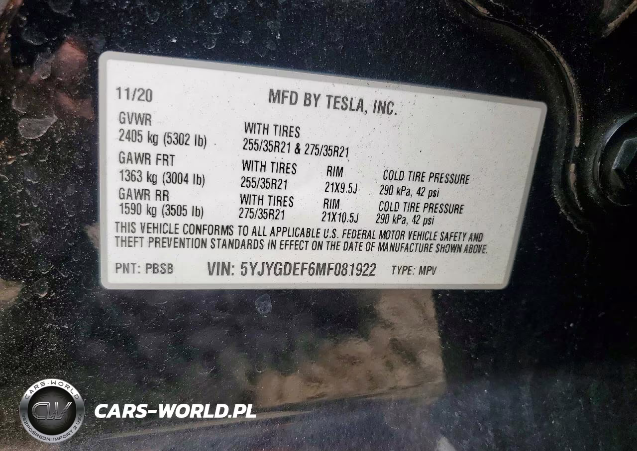 2021 Tesla Model Y VIN:5YJYGDEF6MF081922 - 12