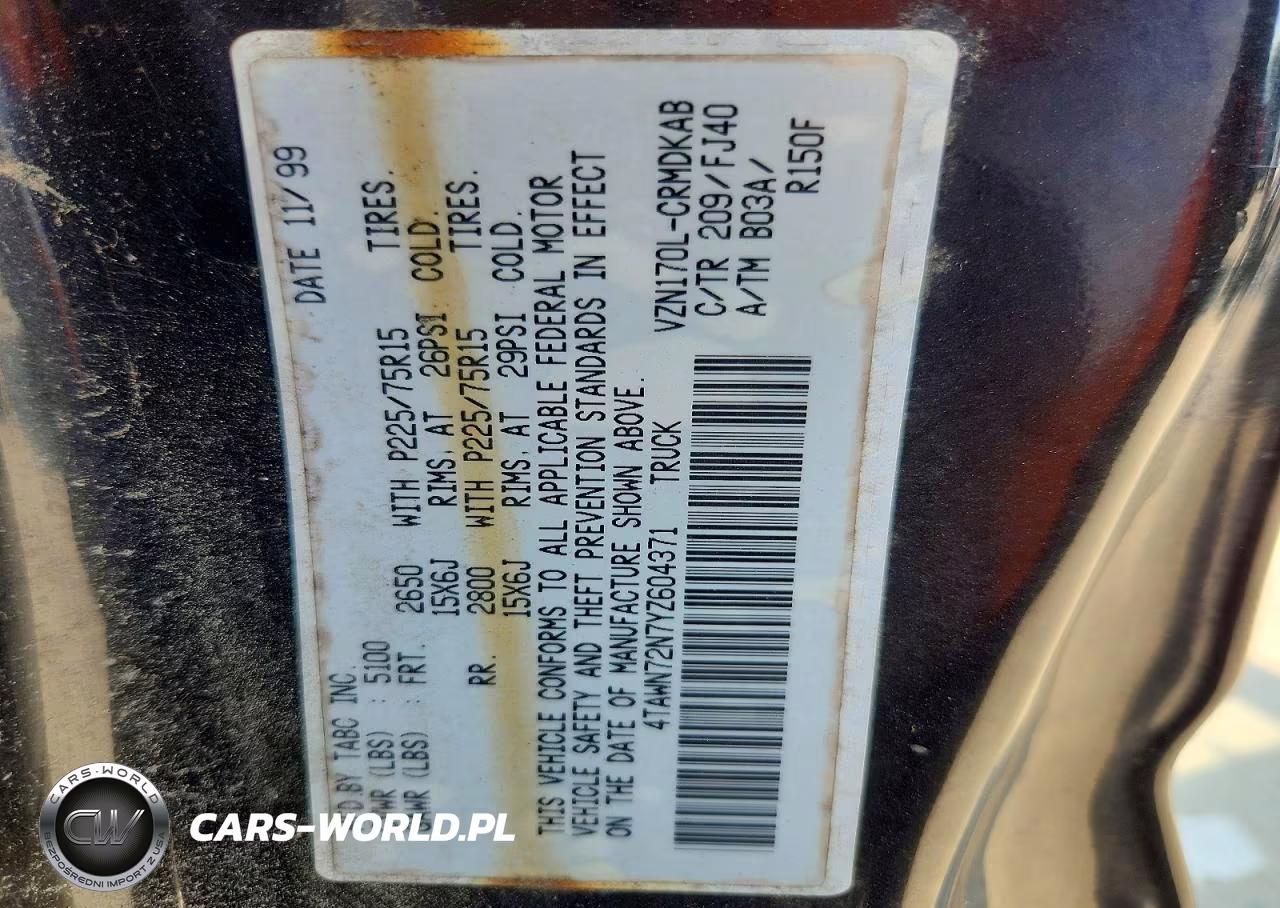 2000 Toyota Tacoma Xtracab VIN:4TAWN72N7YZ604371 - 12