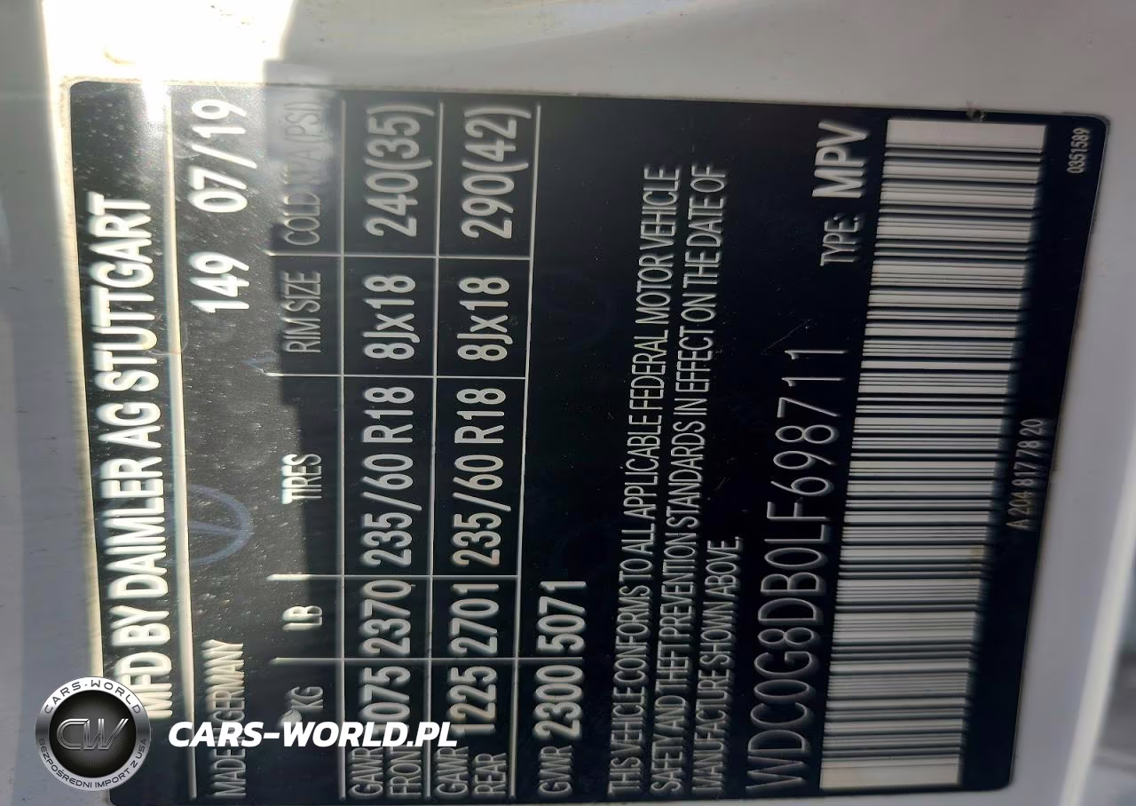 2020 Mercedes-Benz Glc 300 VIN:WDC0G8DB0LF698711 - 13