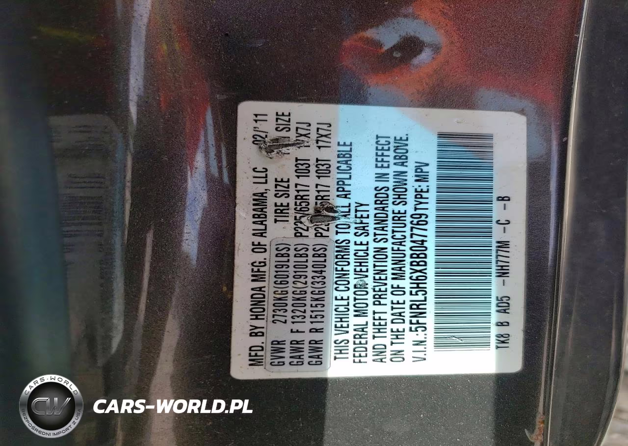 2011 Honda Odyssey Exl VIN:5FNRL5H6XBB047769 - 13