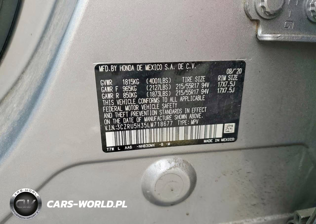 2020 Honda Hr-V Lx VIN:3CZRU5H35LM718677 - 14