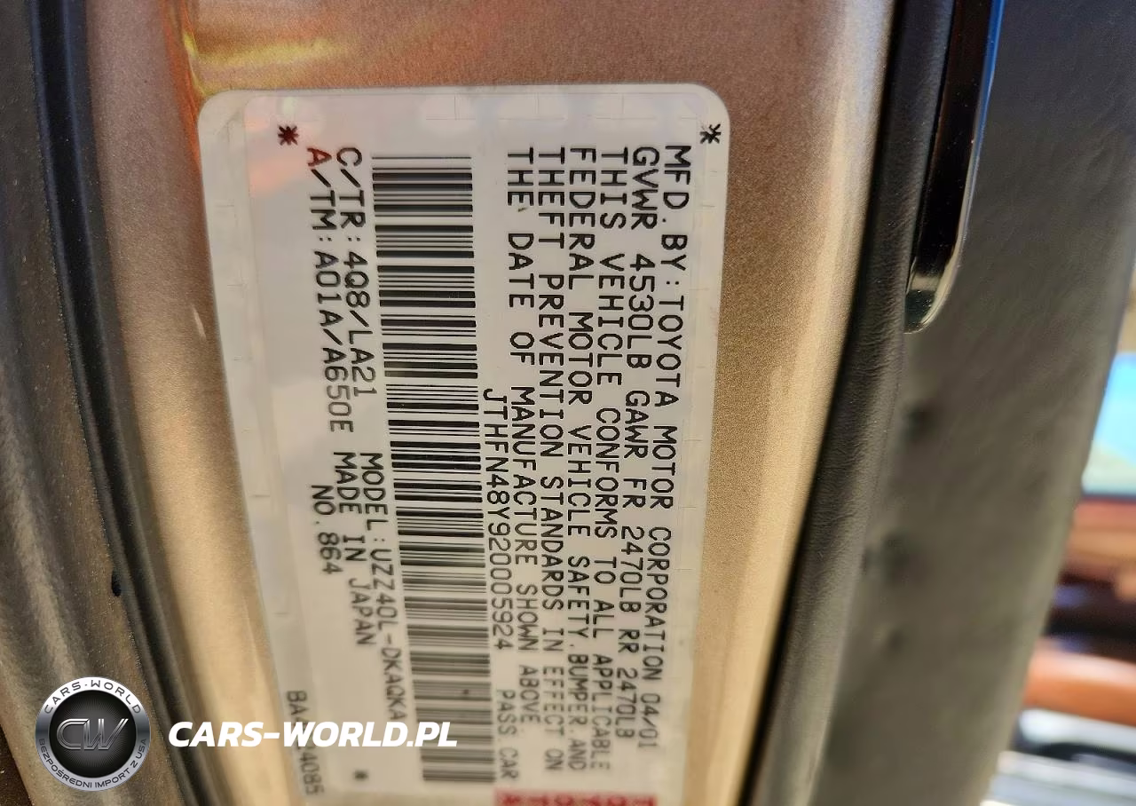2002 Lexus Sc 430 VIN:JTHFN48Y920005924 - 12