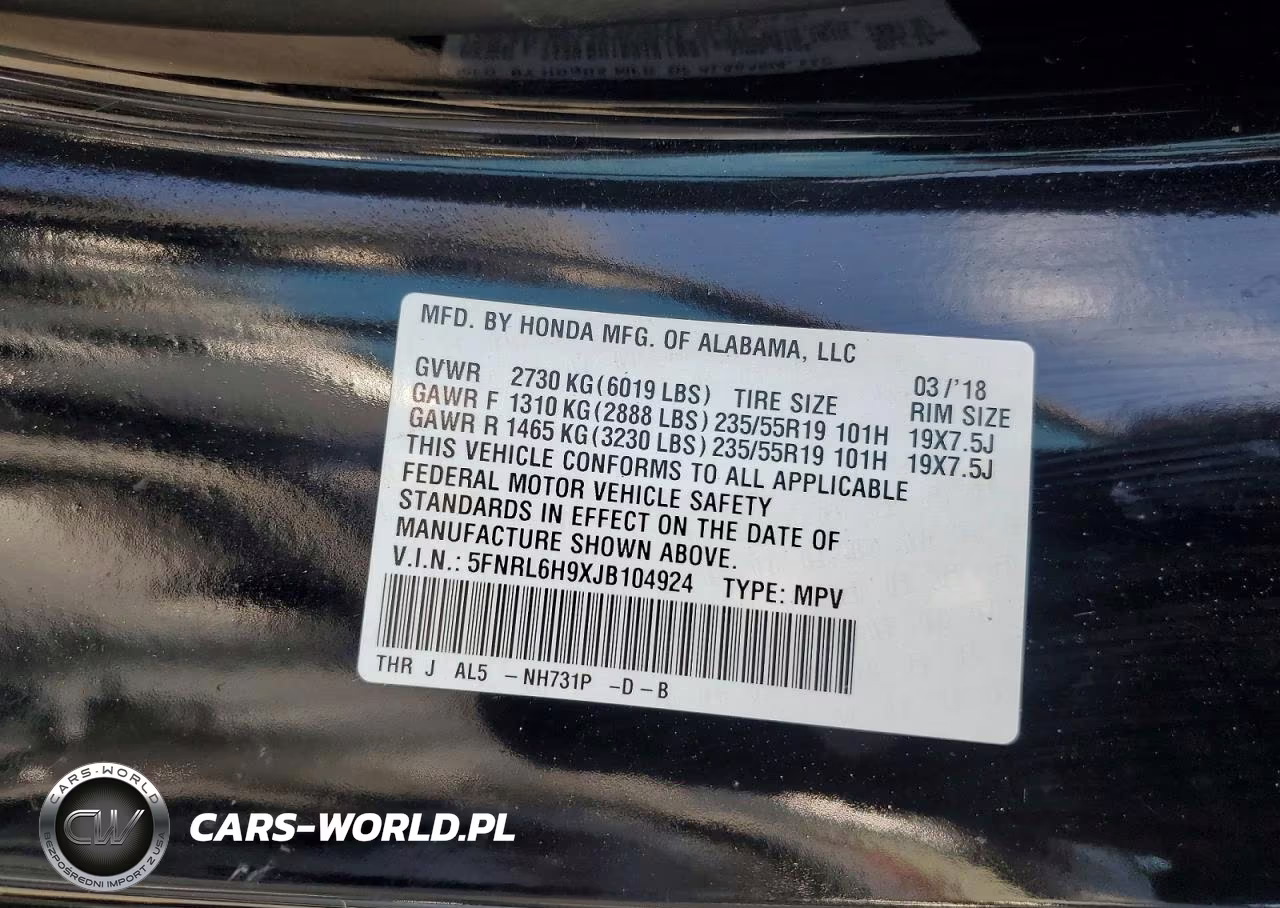 2018 Honda Odyssey Elite VIN:5FNRL6H9XJB104924 - 13