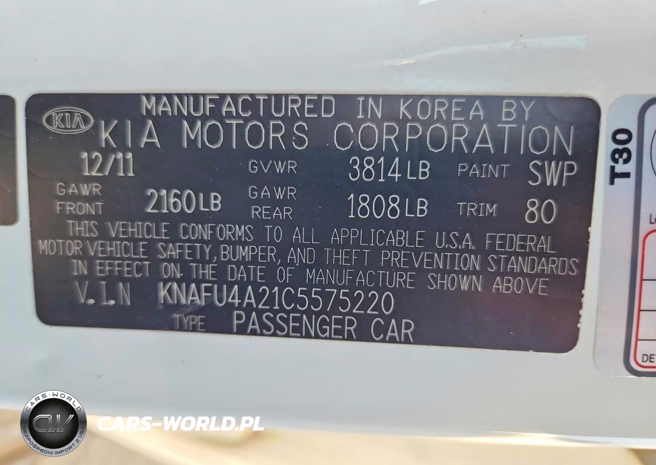2012 Kia Forte Ex VIN:KNAFU4A21C5575220 - 12