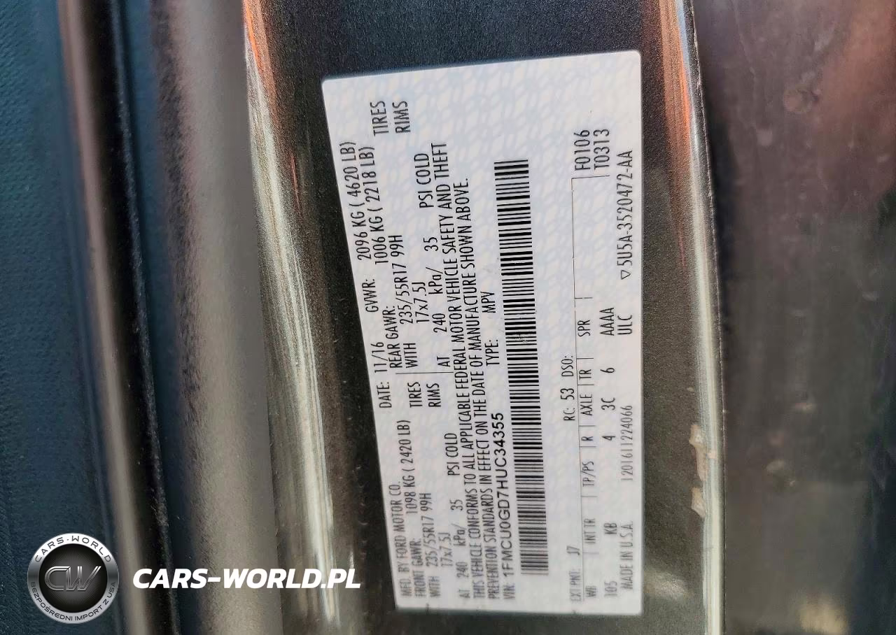 2017 Ford Escape Se VIN:1FMCU0GD7HUC34355 - 12