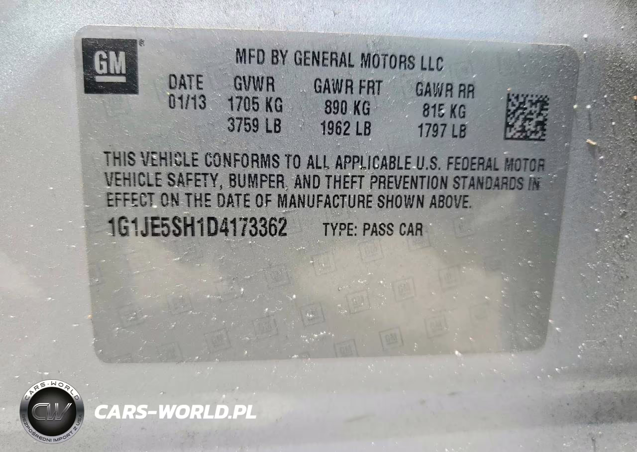 2013 Chevrolet Sonic Ltz VIN:1G1JE5SH1D4173362 - 13