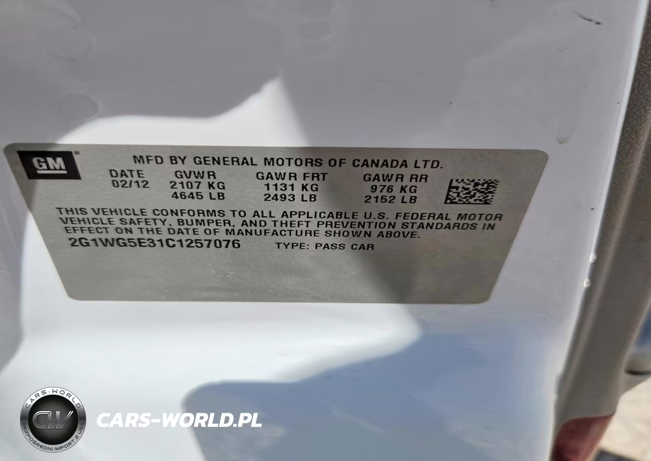 2012 Chevrolet Impala Lt VIN:2G1WG5E31C1257076 - 12