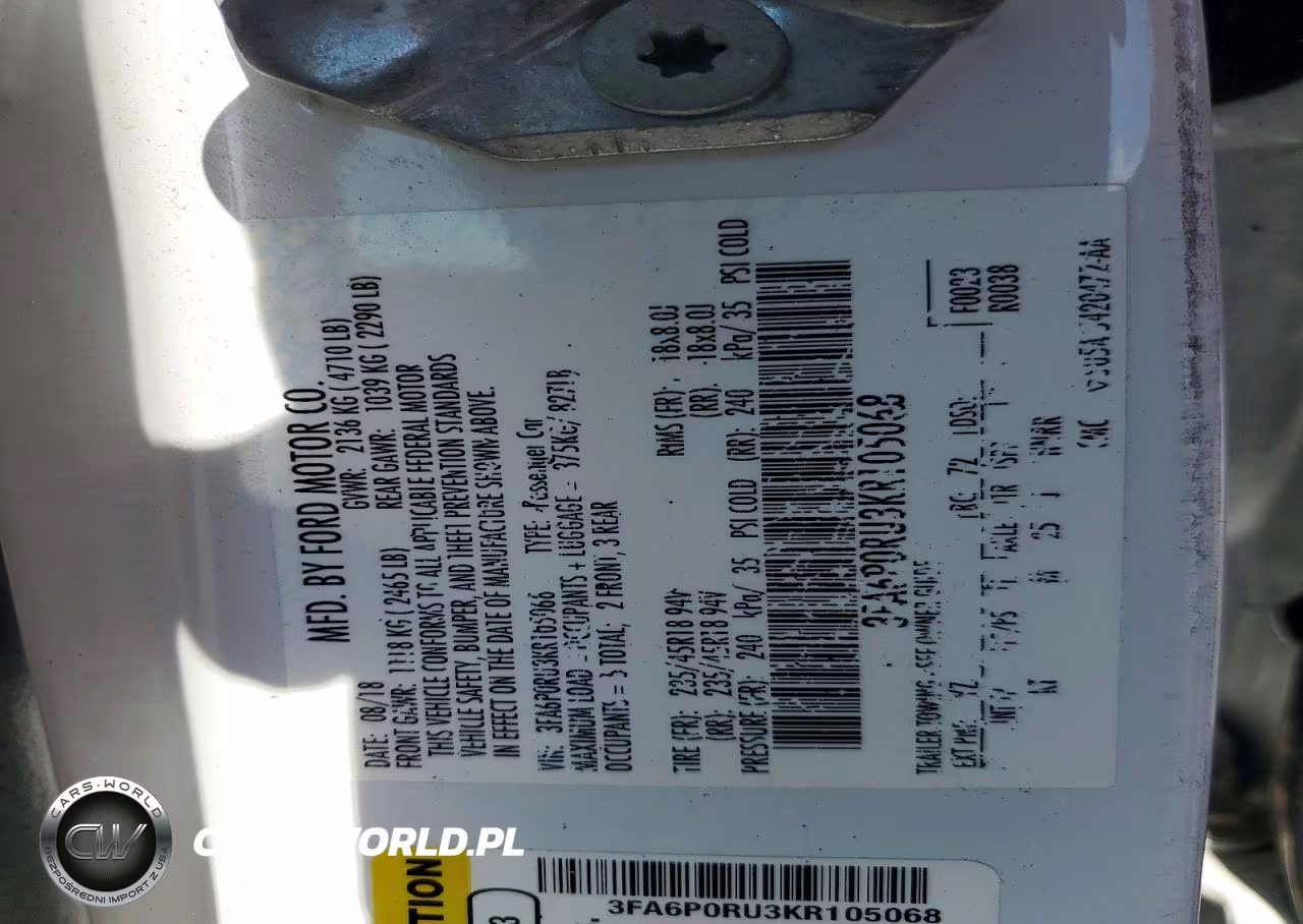 2019 Ford Fusion Titanium VIN:3FA6P0RU3KR105068 - 12