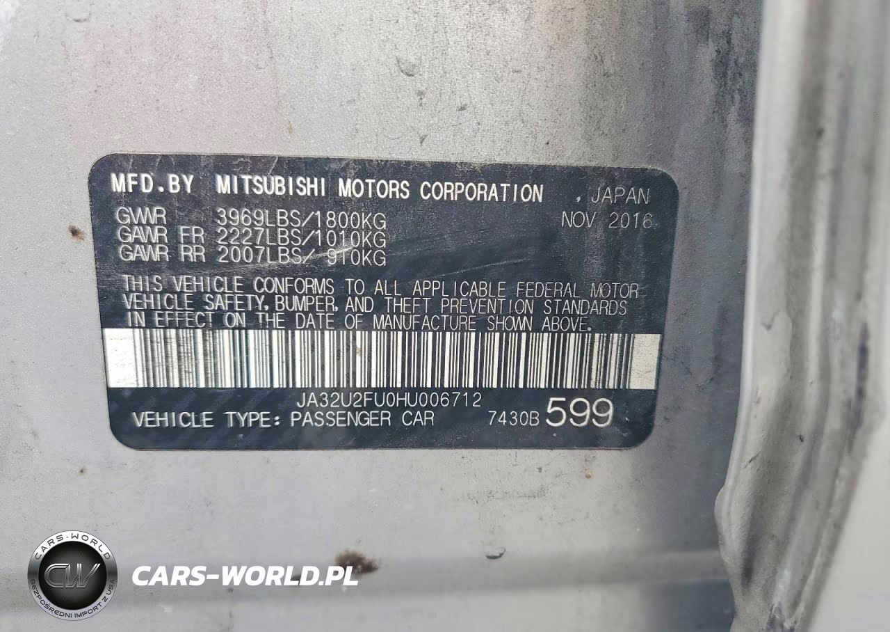 2017 Mitsubishi Lancer Es VIN:JA32U2FU0HU006712 - 12