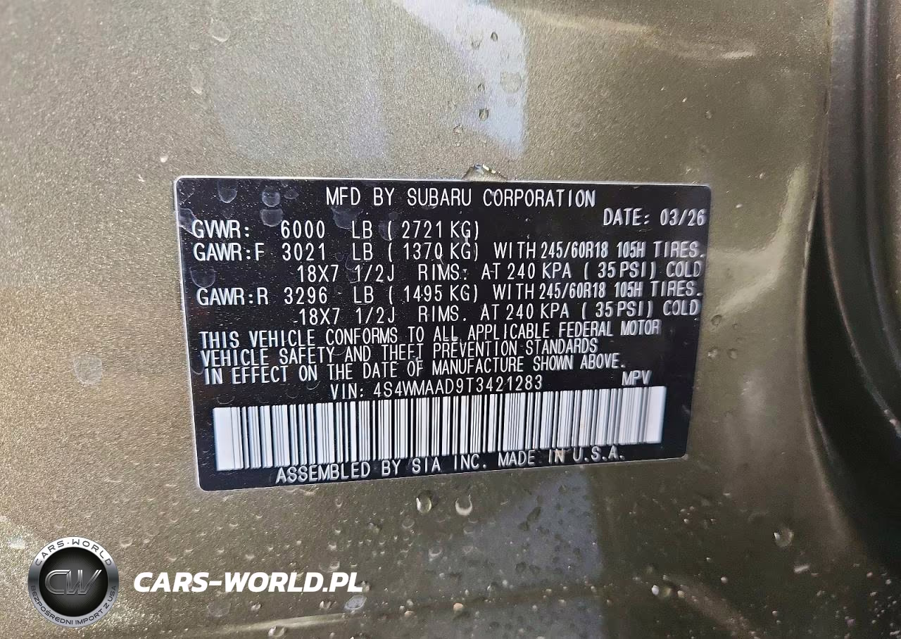 2026 Subaru Ascent Premium VIN:4S4WMAAD9T3421283 - 12