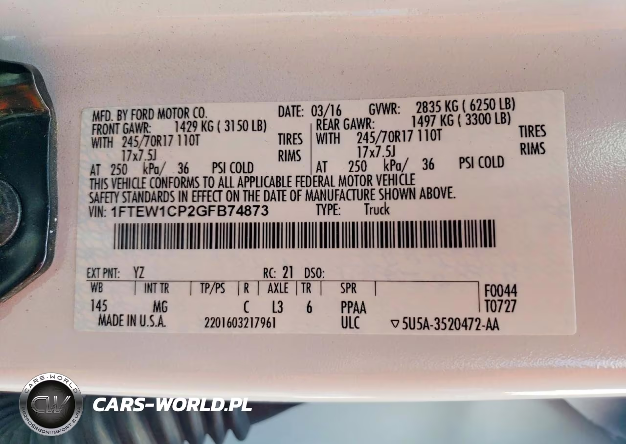 2016 Ford F150 Supercrew VIN:1FTEW1CP2GFB74873 - 12