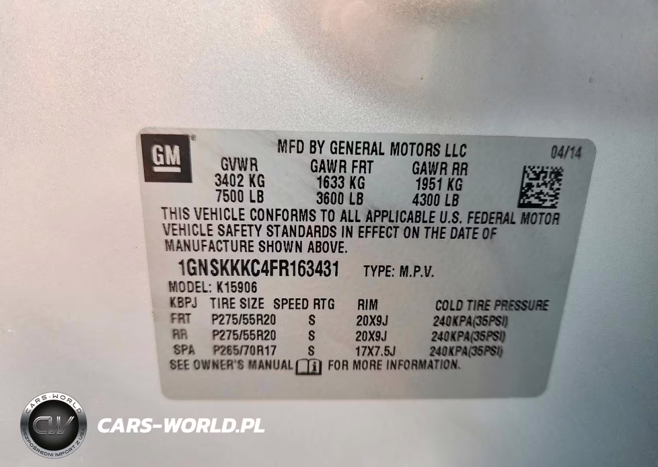 2015 Chevrolet Suburban K1500 Ltz VIN:1GNSKKKC4FR163431 - 13