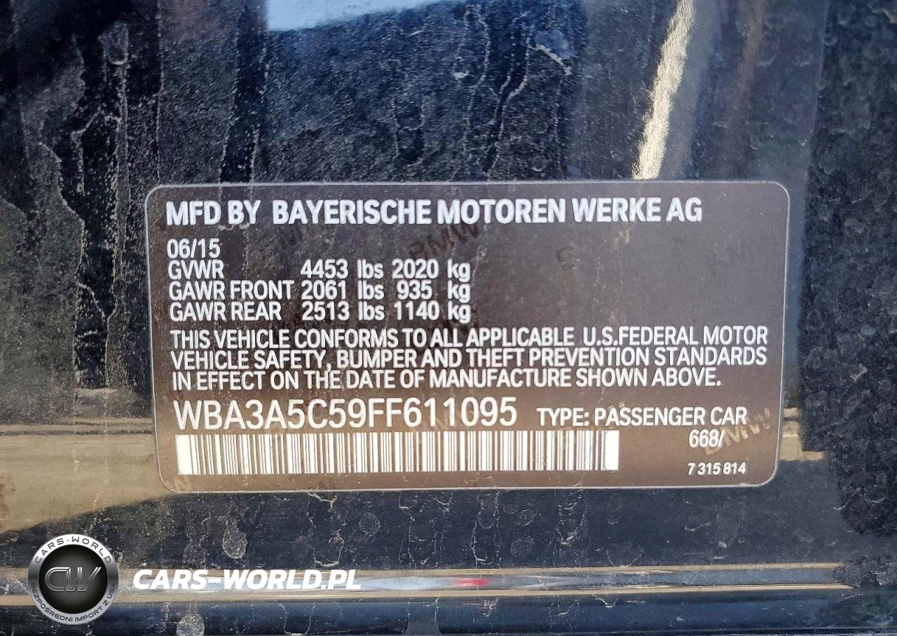 2015 BMW 328 I VIN:WBA3A5C59FF611095 - 12