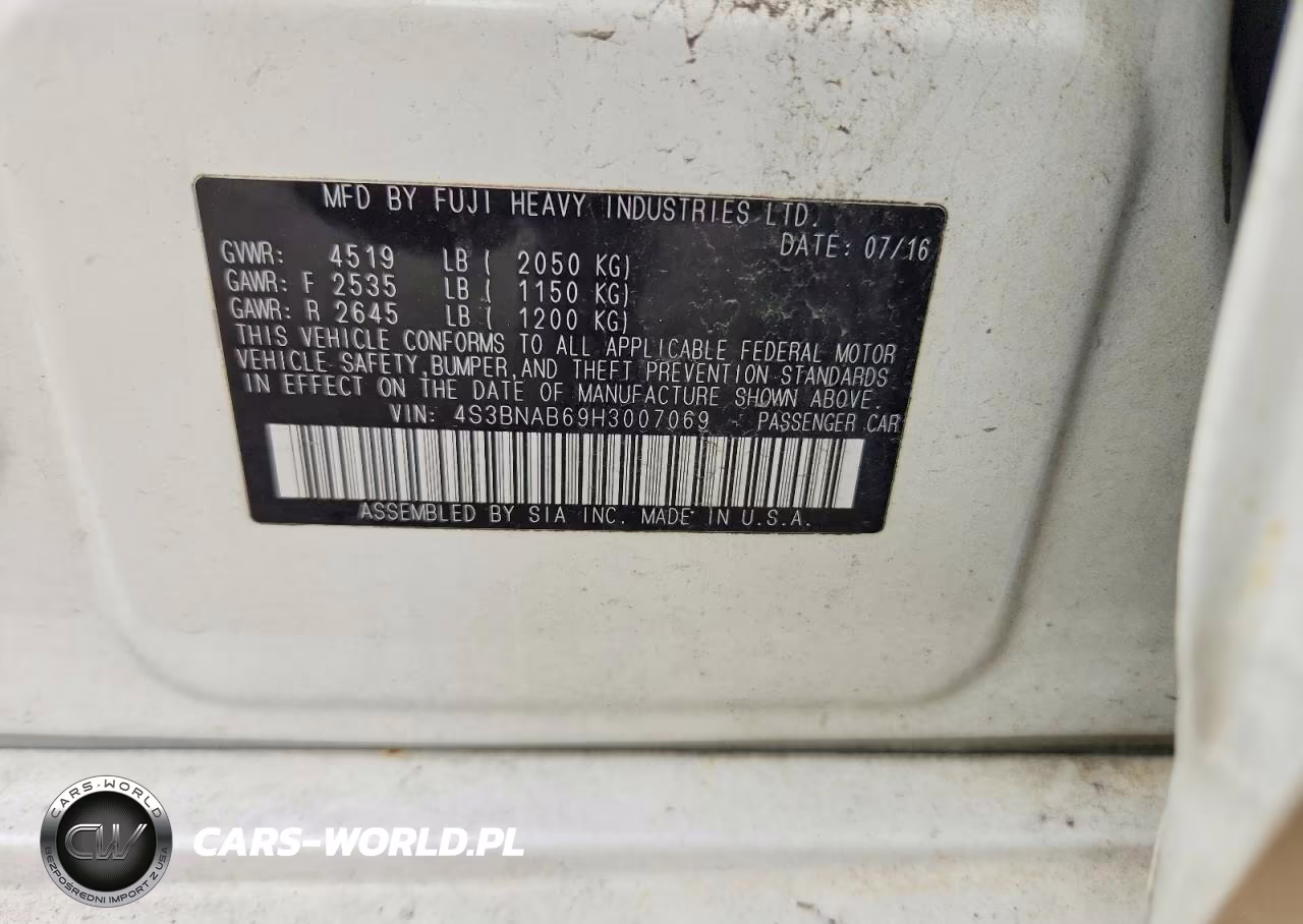 2017 Subaru Legacy 2.5I VIN:4S3BNAB69H3007069 - 13
