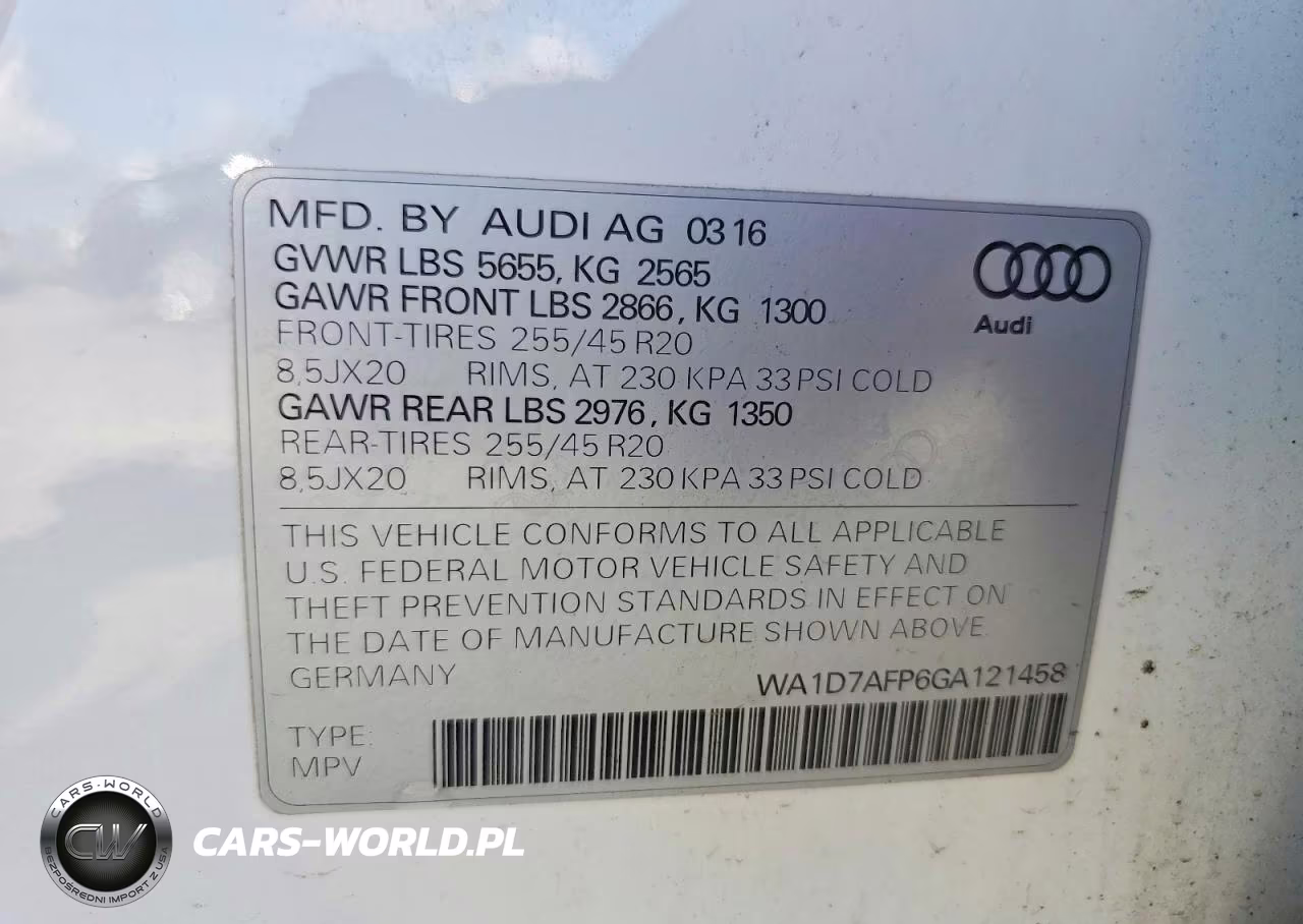 2016 Audi Q5 Premium Plus S-Line VIN:WA1D7AFP6GA121458 - 13