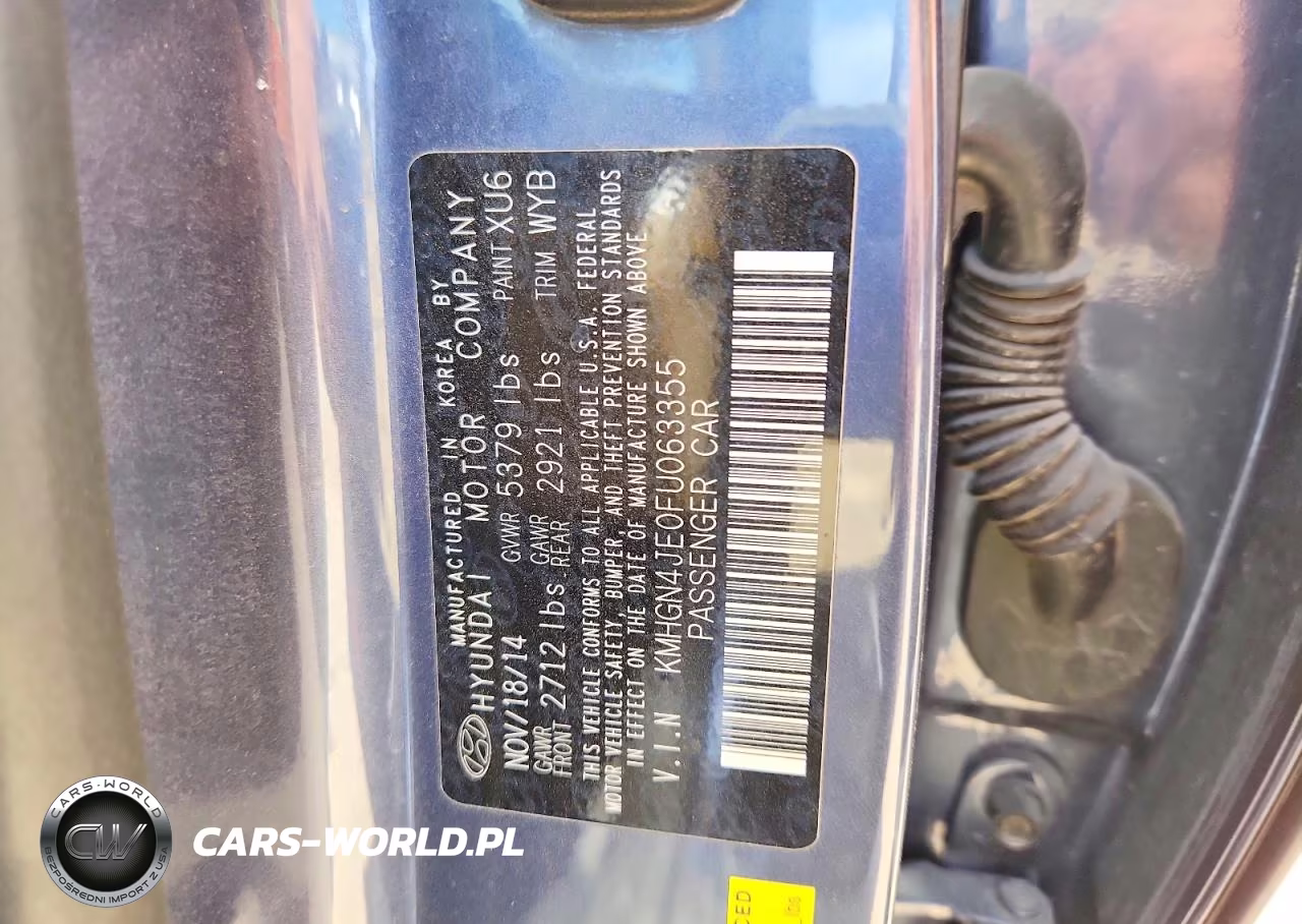 2015 Hyundai Genesis 3.8L VIN:KMHGN4JE0FU063355 - 12