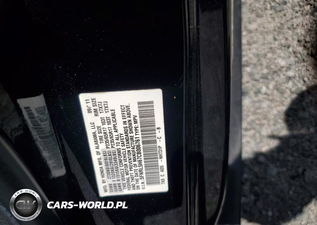 2012 Honda Odyssey Exl VIN:5FNRL5H67CB006761 - 13