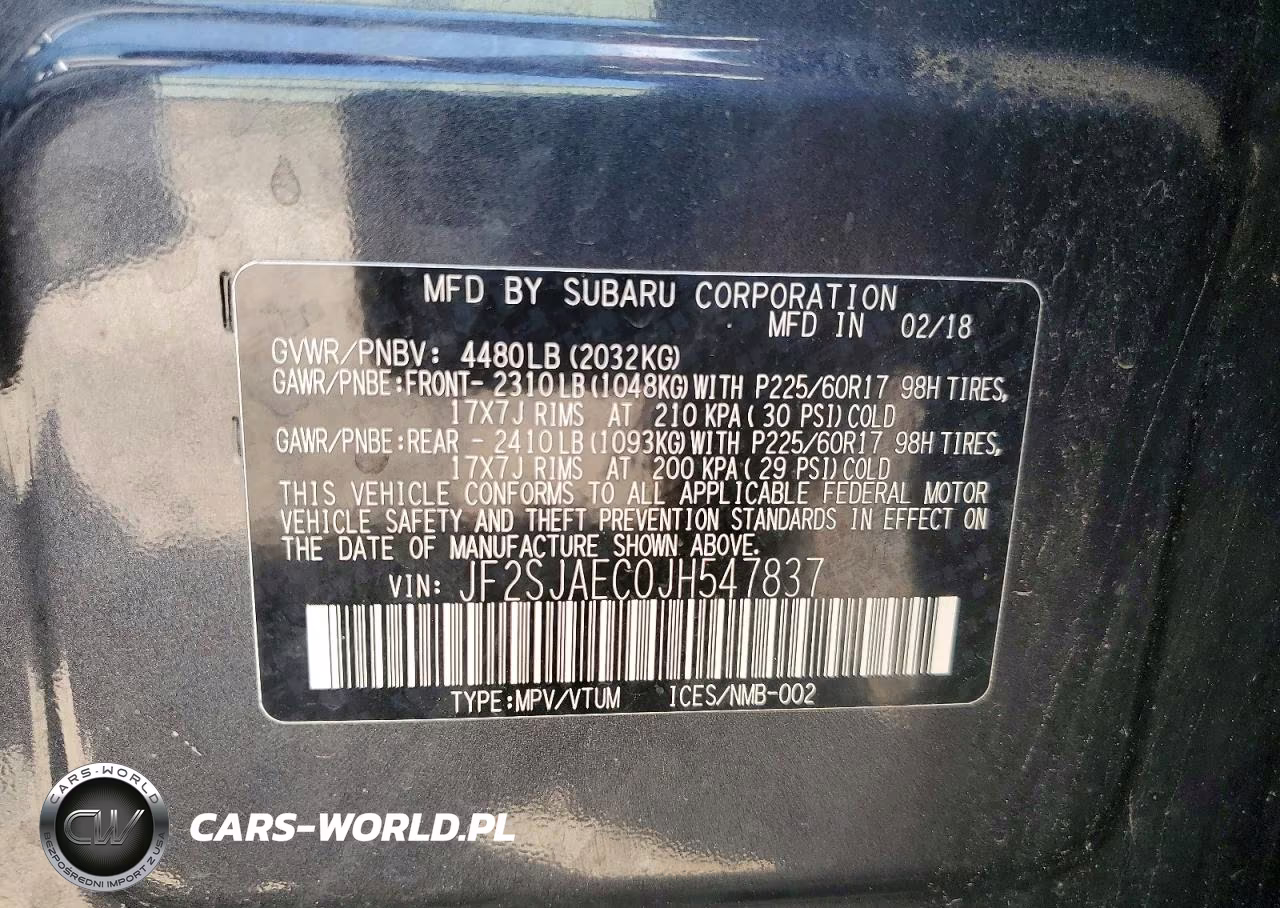 2018 Subaru Forester 2.5I Premium VIN:JF2SJAEC0JH547837 - 13