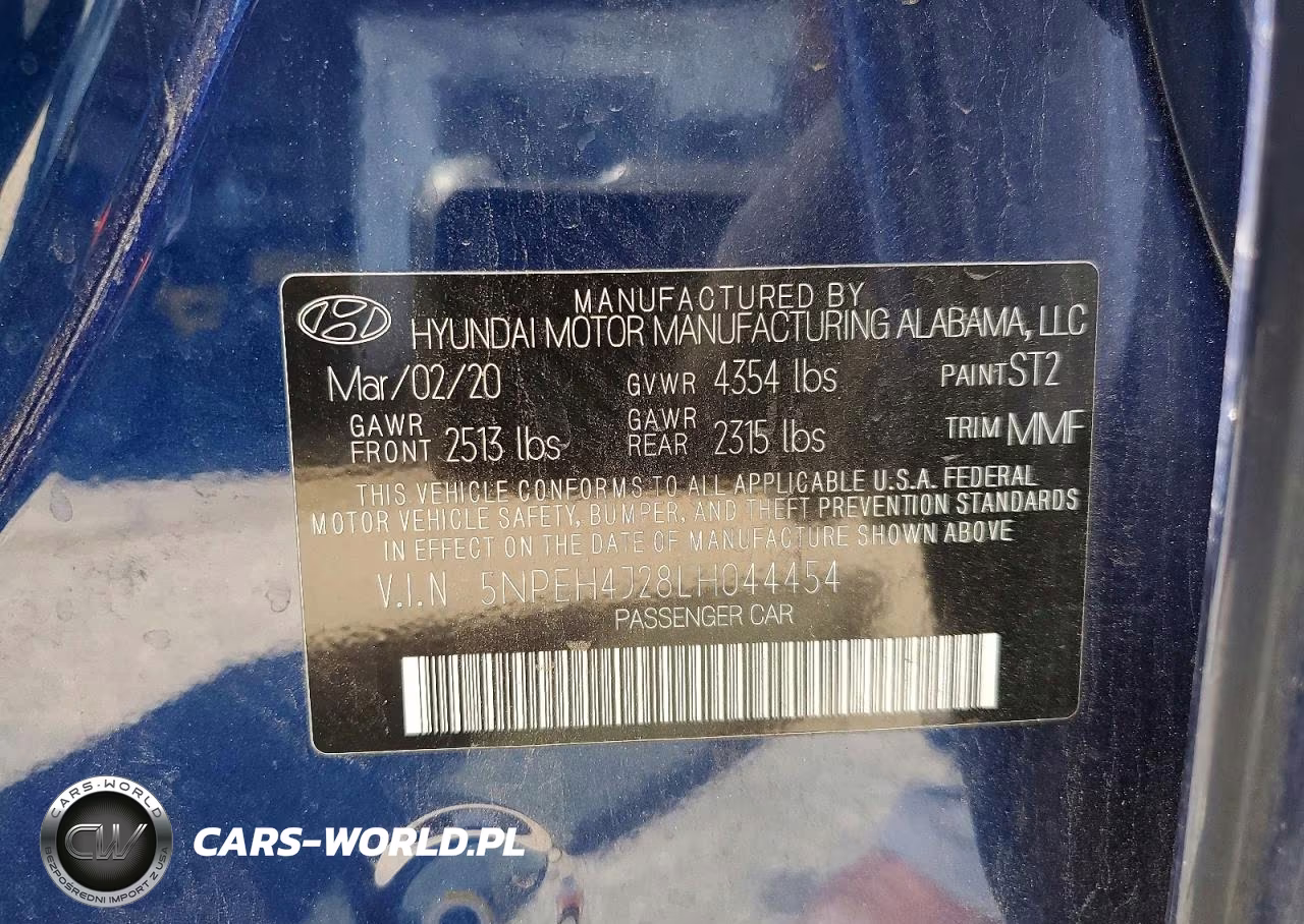 2020 Hyundai Sonata Limited VIN:5NPEH4J28LH044454 - 12