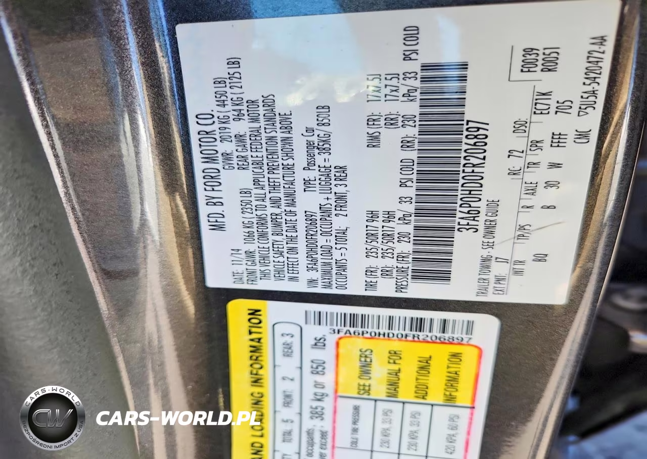 2015 Ford Fusion Se VIN:3FA6P0HD0FR206897 - 12
