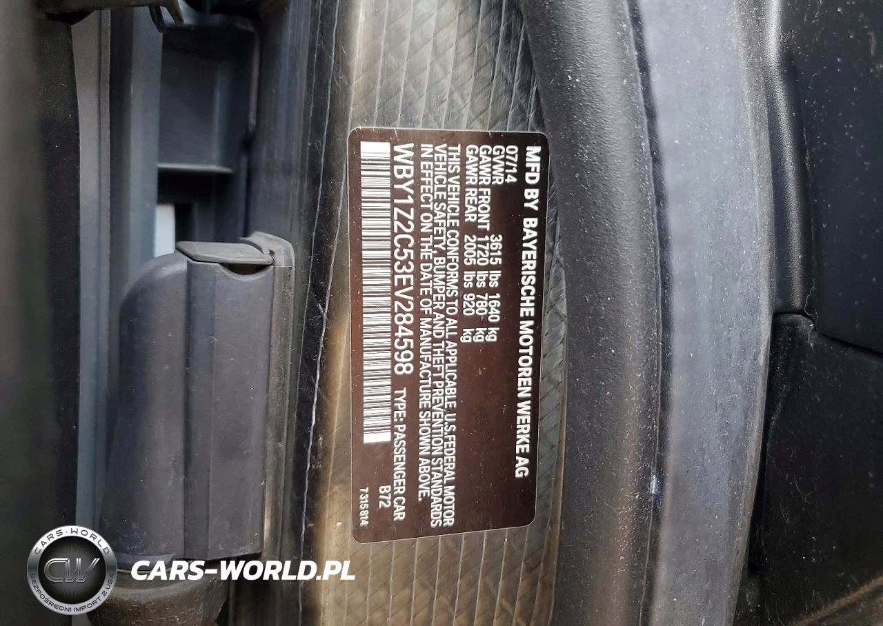 2014 BMW I3 Bev VIN:WBY1Z2C53EV284598 - 13
