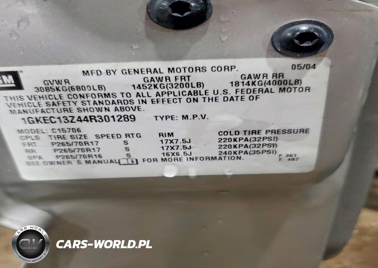 2004 GMC Yukon VIN:1GKEC13Z44R301289 - 12